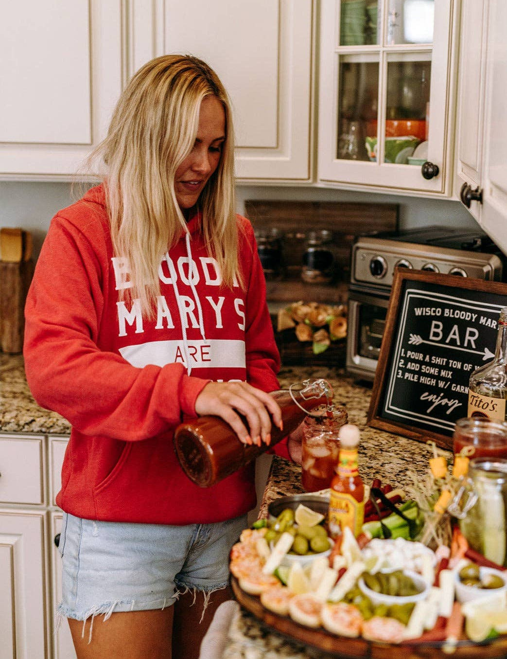 Bloody Marys Are For Breakfast hoodie with bold red lettering – JSQ Mercantile Women’s Boutique & Gift Shop in La Grange, IL