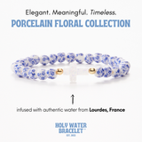 Blue & White Holy Water Porcelain Cross Bracelet