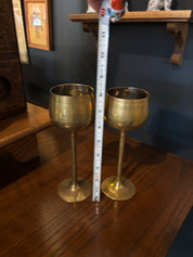vintage mcm brass goblet