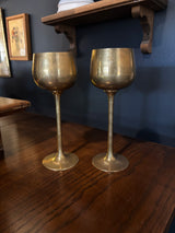 vintage mcm brass goblet