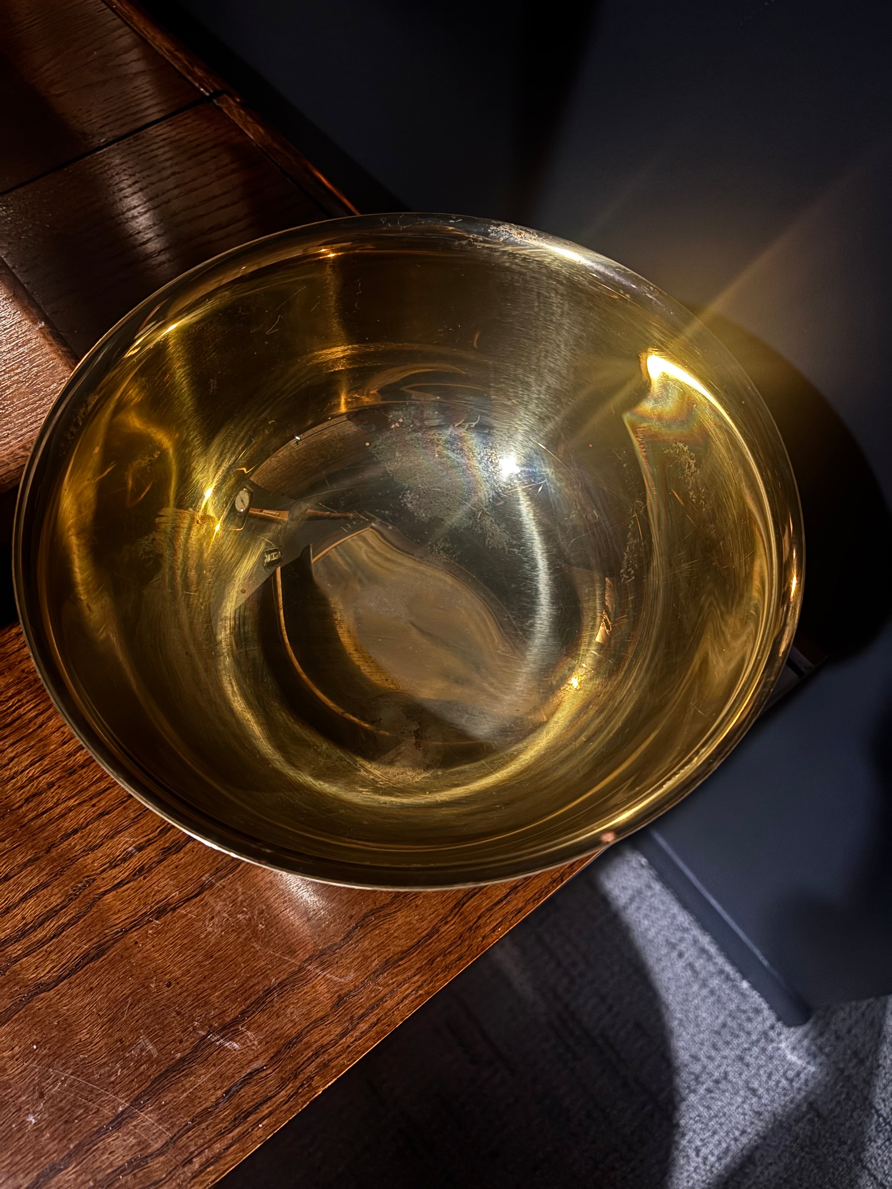 brass Paul Revere style pedastal bowl
