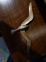 vintage mid-century modern solid brass seagull, 14"