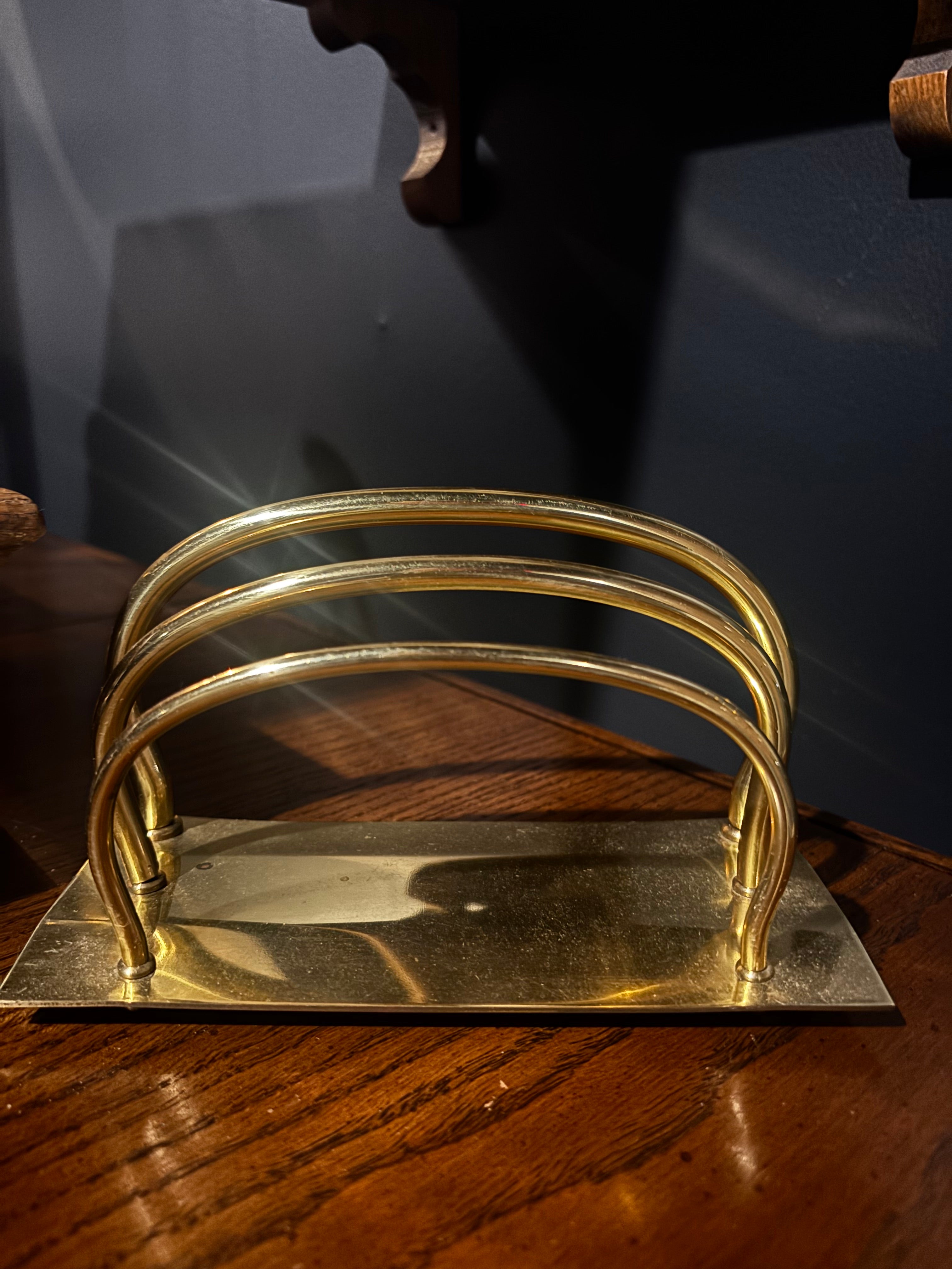 Vintage Hollywood Regency brass tube holder