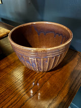 vintage USA ribbed stoneware 8" mixing bowl