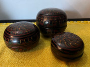 Burmese Lacquerware Nesting boxes Set of 3
