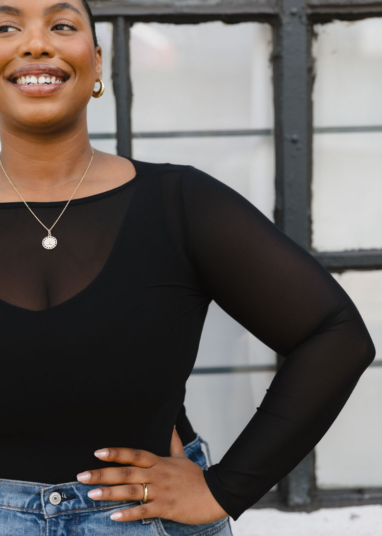 Second Skin Sheer Long Sleeve Mesh Top – Curvy