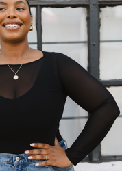 Second Skin Sheer Long Sleeve Mesh Top – Curvy