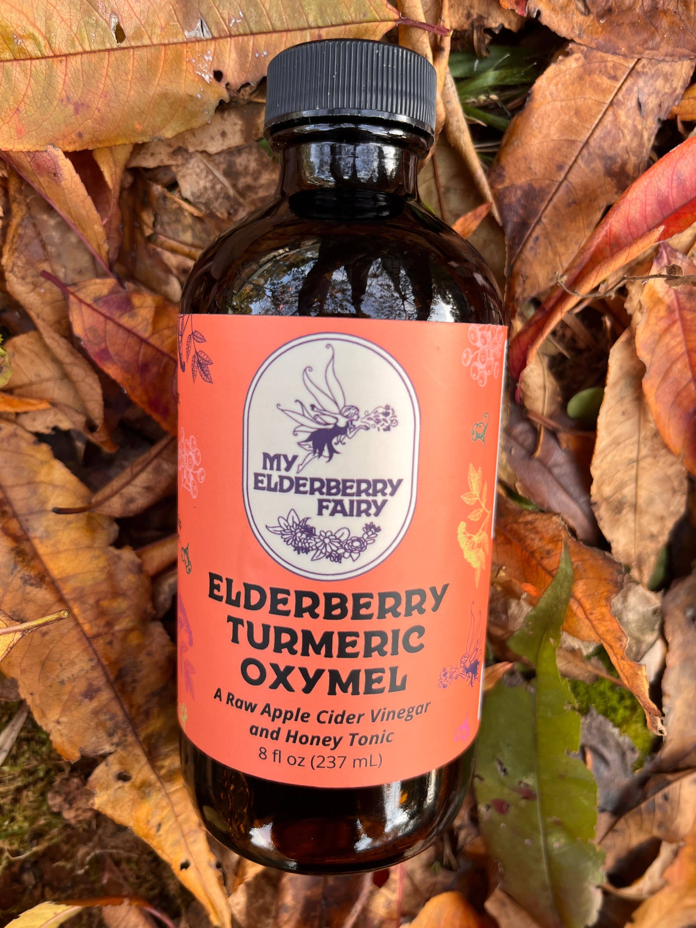 Golden Glow Elderberry-Turmeric Oxymel – Herbal Wellness Elixir (8 oz)