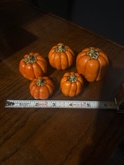 various sized cermaic pumpkins, set of 7