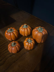 various sized cermaic pumpkins, set of 7
