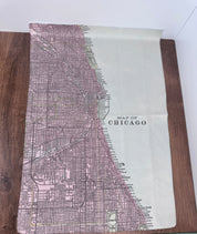 Chicago Illinois Map Waffle Weave Kitchen Towel Tea Towel