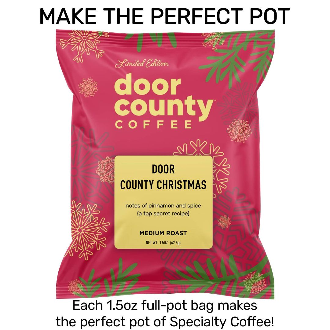 Christmas Holiday Flavored Coffee – 1.5 oz Full Pot Bag | Door County Coffee
