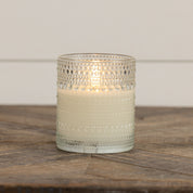 4" Clear Hobnob Glass 3D Flameless Flickering Candle w/ Timer