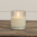 4" Clear Hobnob Glass 3D Flameless Flickering Candle w/ Timer