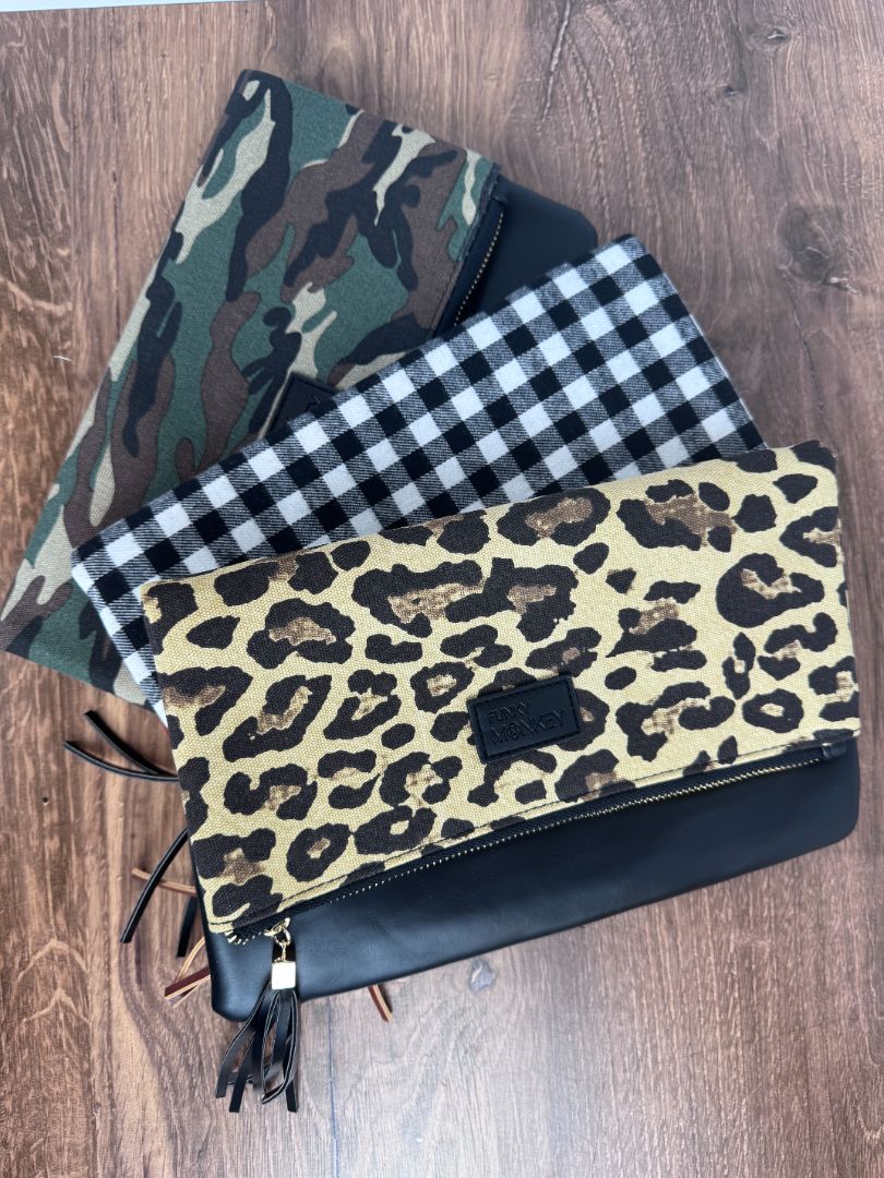 Foldover Buffalo & Brown Clutch