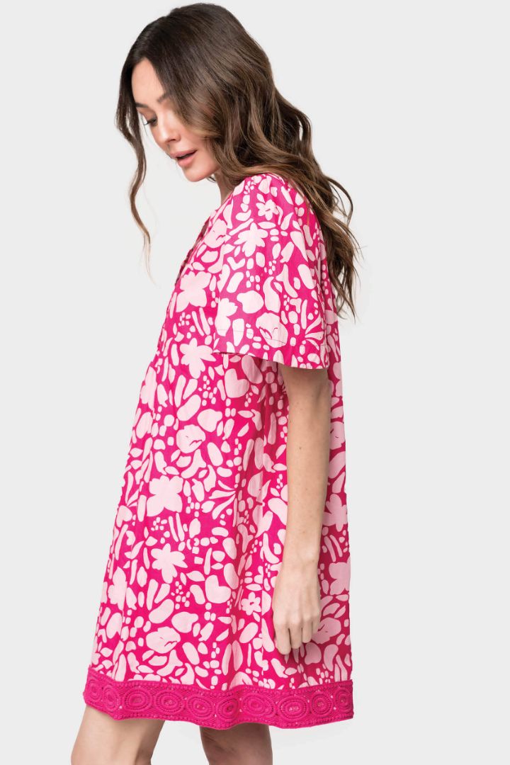 Pink Potager Crochet Trim Cabana Dress — alternate view