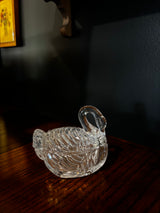 small crystal swan trinket box