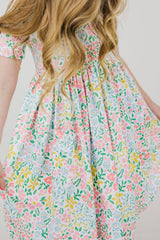 Daffodils Short Sleeve Twirl Dress with Pockets
