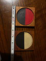 Laurids Lonborg Danish teak and color-block coasters, set of 2