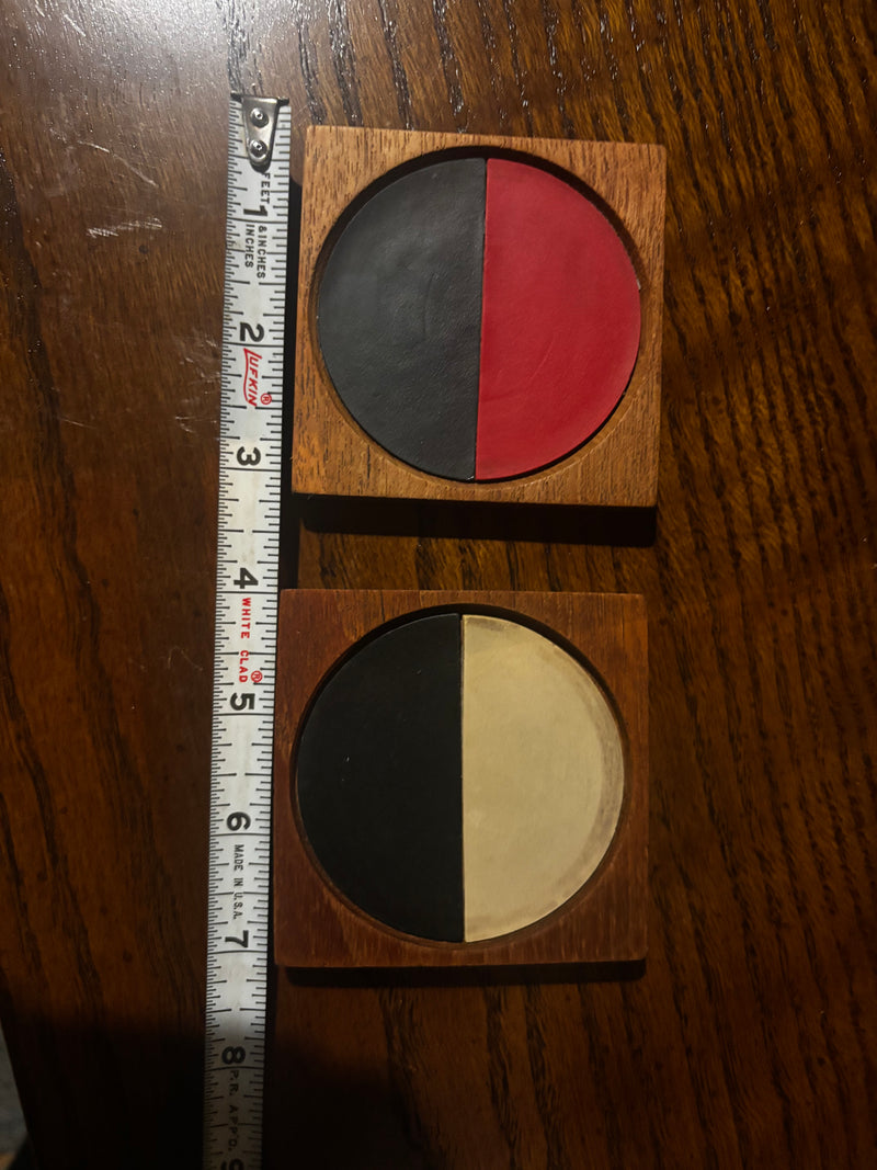 Laurids Lonborg Danish teak and color-block coasters, set of 2 — alternate view