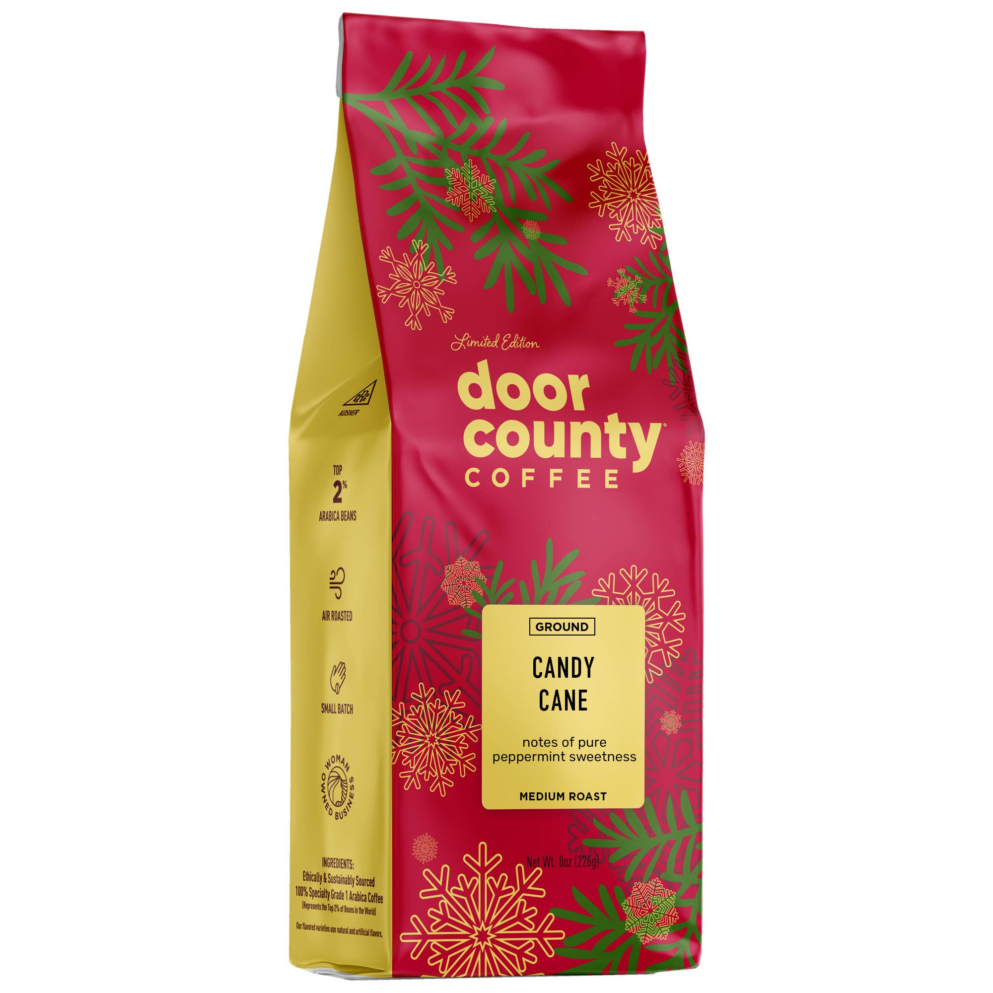 8oz Christmas Specialty CANDY CANE Flavored Coffee - Full Bag