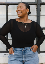 Second Skin Sheer Long Sleeve Mesh Top – Curvy