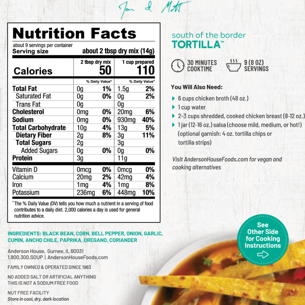 South of the Border Tortilla Soup Mix