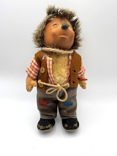 1950's Steiff Mecki Hedgehog Dad Doll with tag on wrist.