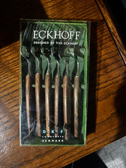 Danish mid-century modern flatware by Tias Eckhoff, 4 boxes of sets of 6