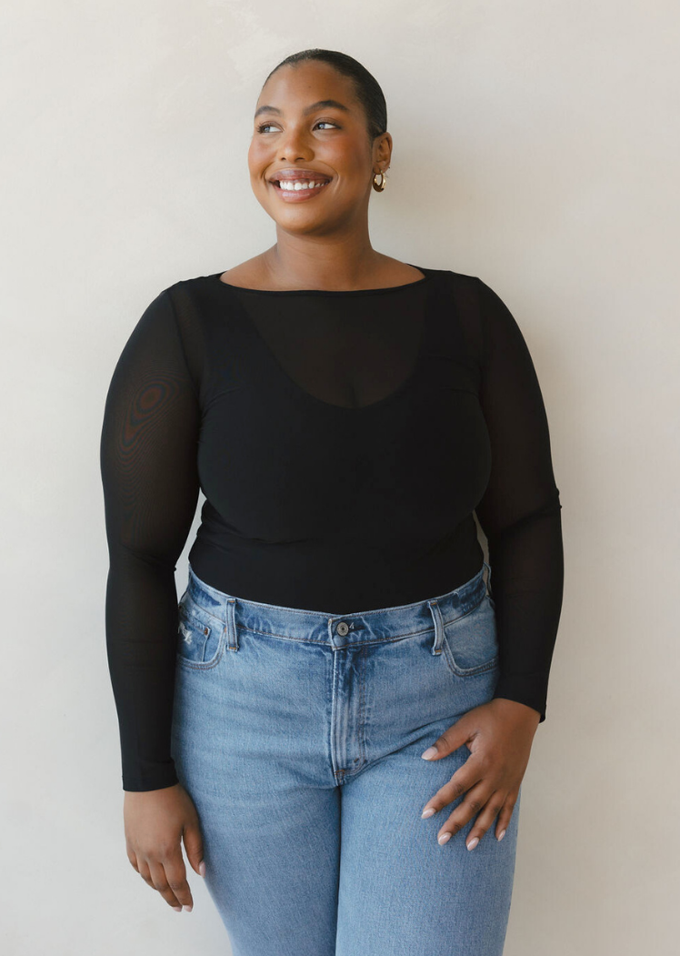 Second Skin Sheer Long Sleeve Mesh Top – Curvy