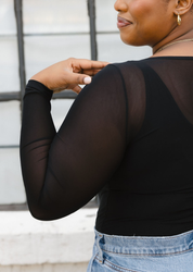 Second Skin Sheer Long Sleeve Mesh Top – Curvy