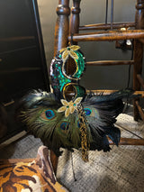 peacock feathered masquerade mask