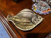 johgus bornholm vintage mid-century modern cermaic flatfish /flounder dish