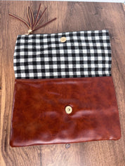 Foldover Buffalo & Brown Clutch