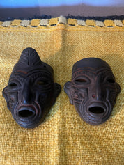 Set of 2 Terra Cotta Folk Art Masks