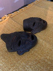 Set of 2 Terra Cotta Folk Art Masks