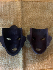 Set of 2 Terra Cotta Folk Art Masks