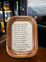vintage framed poem "Count Your Garden by Flowers", 1987