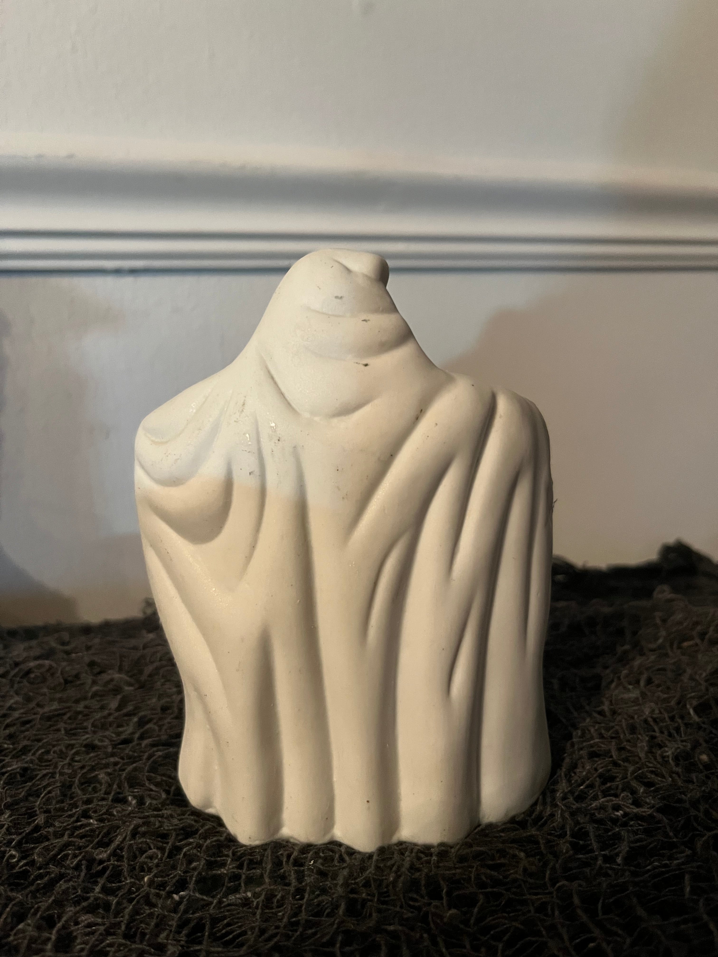 Vtg Ceramic Halloween Ghost Taper Candle Holder
