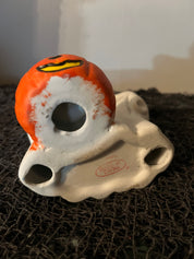 Vtg Ceramic Halloween Ghost Taper Candle Holder