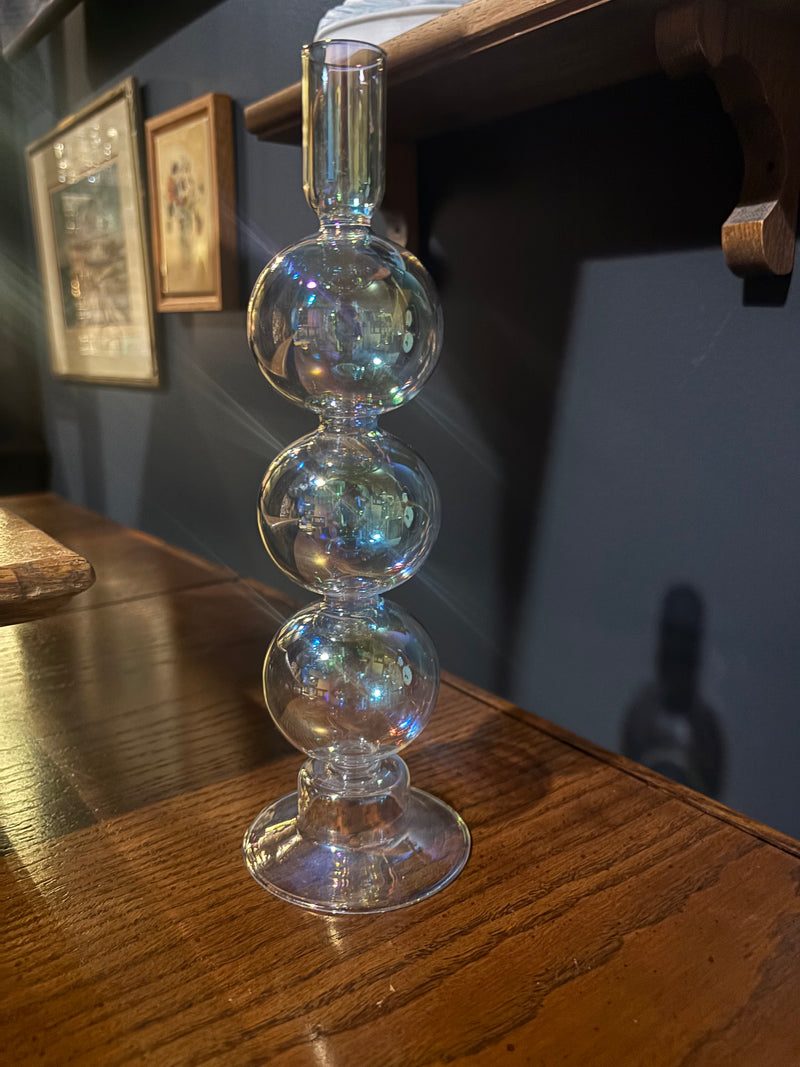 Glass Bubble iridescent Candlestick by 603 - Mavis Estate Edit