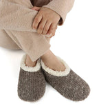 Grey Teddy Bear Faux Fur Snoozies with Memory Foam Slippers