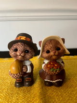 Hallmark Thanksgiving Pilgrim Chipmunks Salt & Pepper Shakers