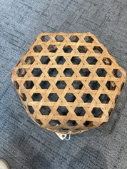 Vintage, open wave cheese basket, hexagonal shape, rare 20 inch diameter