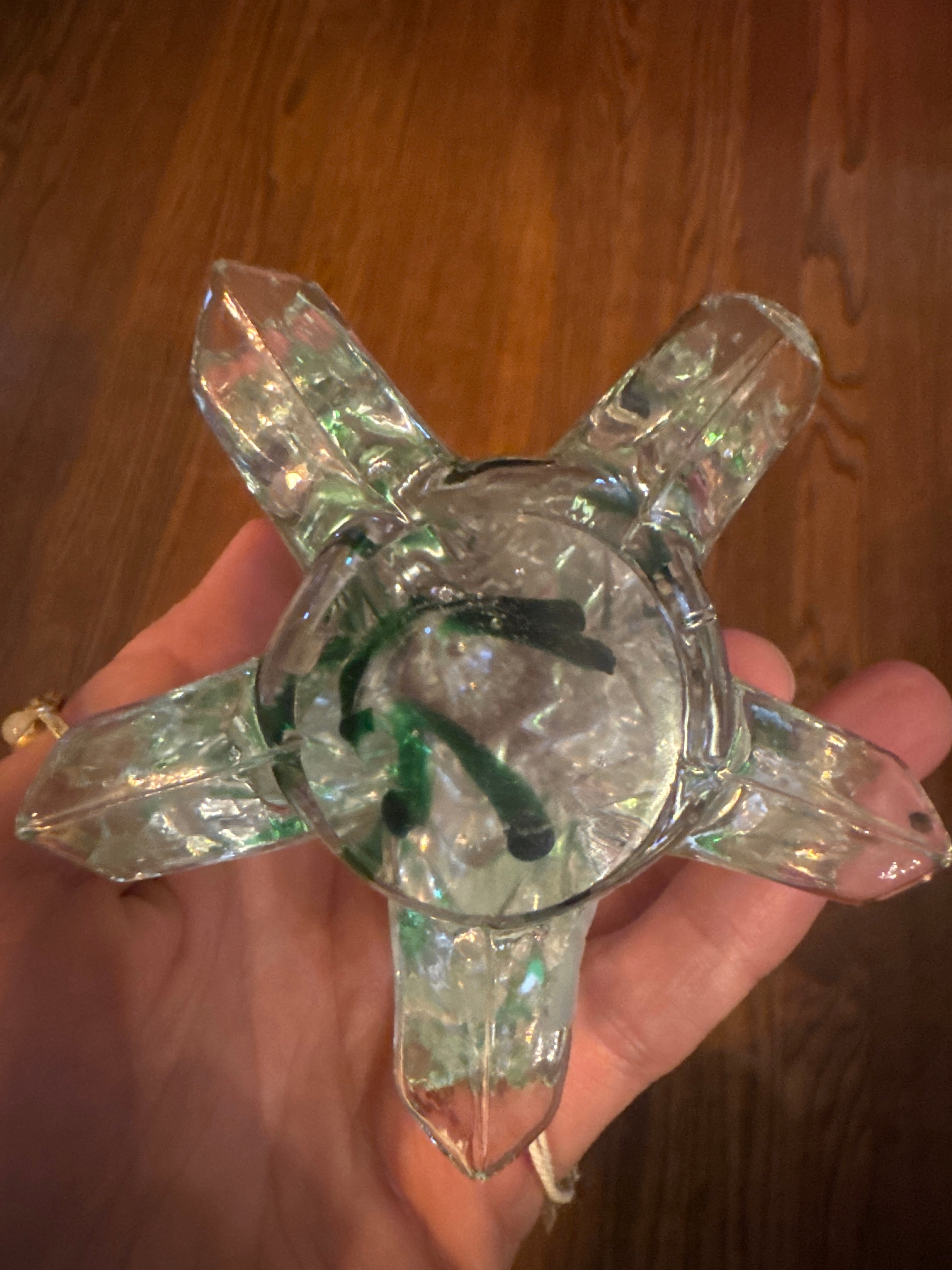 Vintage, Sivestri clear & green glass pine tree