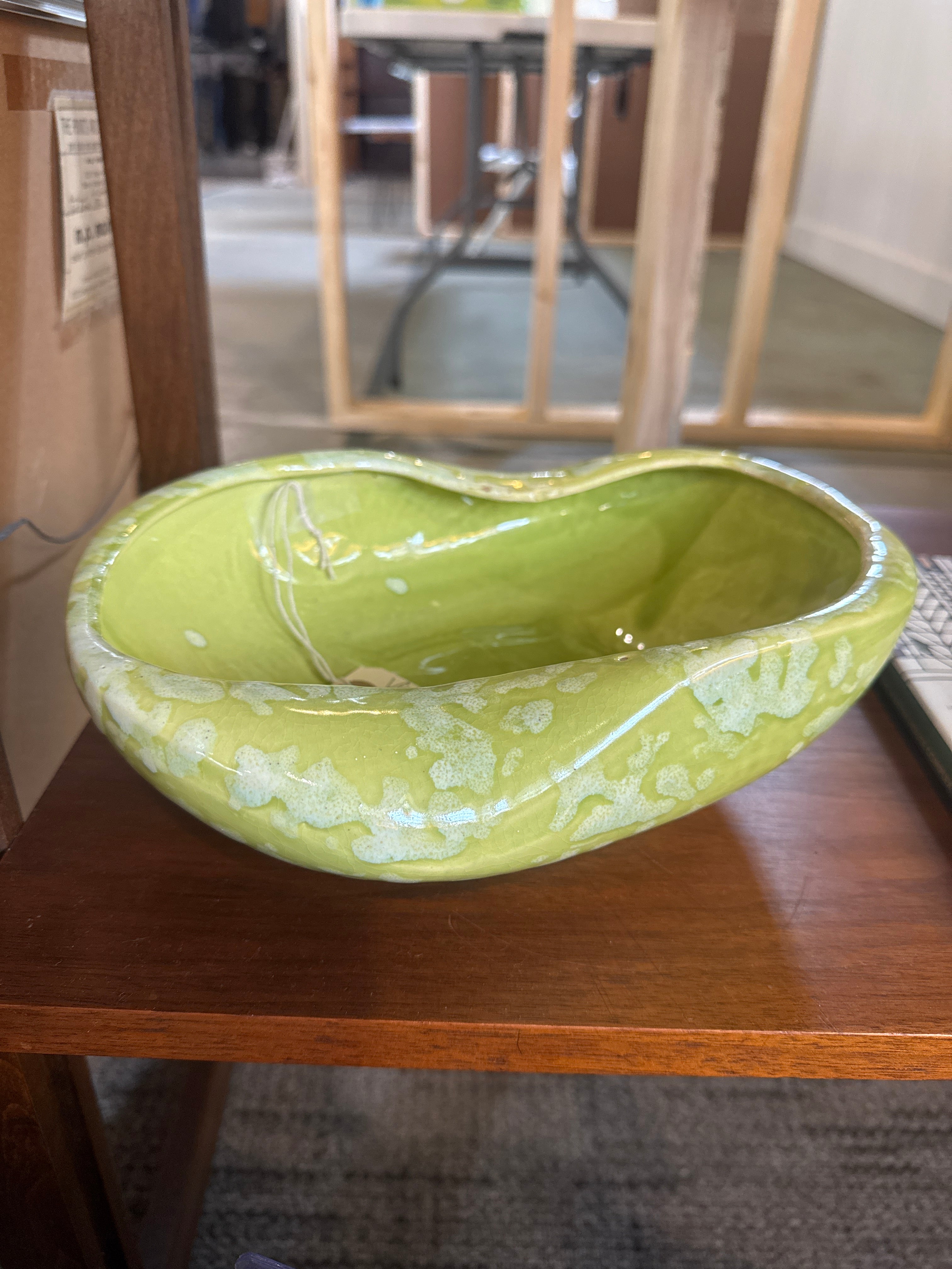 Vintage, pottery lime  green planter/ bowl