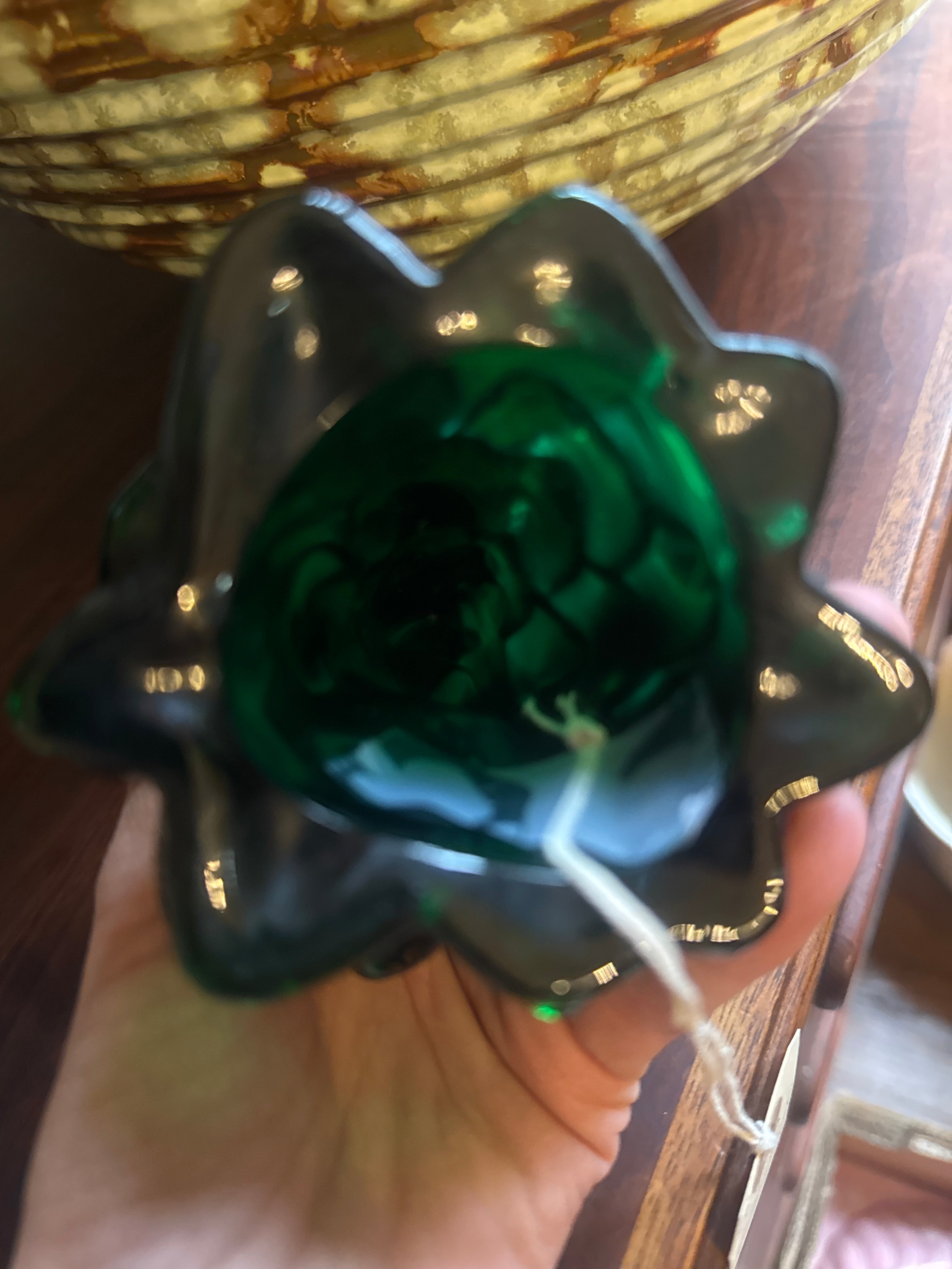 Vintage, Mosset  glass green figurine