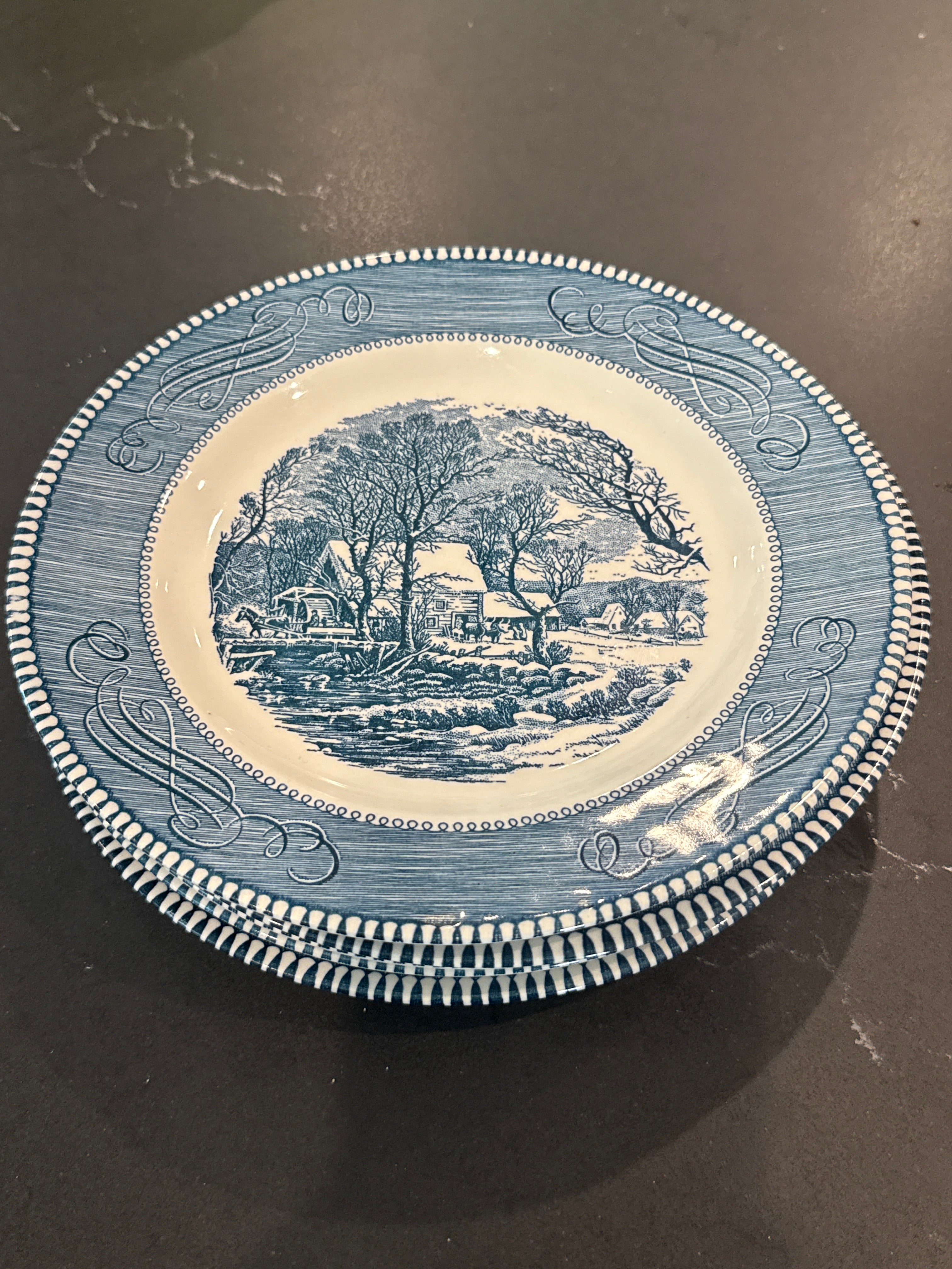 Currier & Ives 9” plates, set of 5