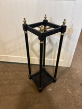 Black Wood & Brass Umbrella Stand