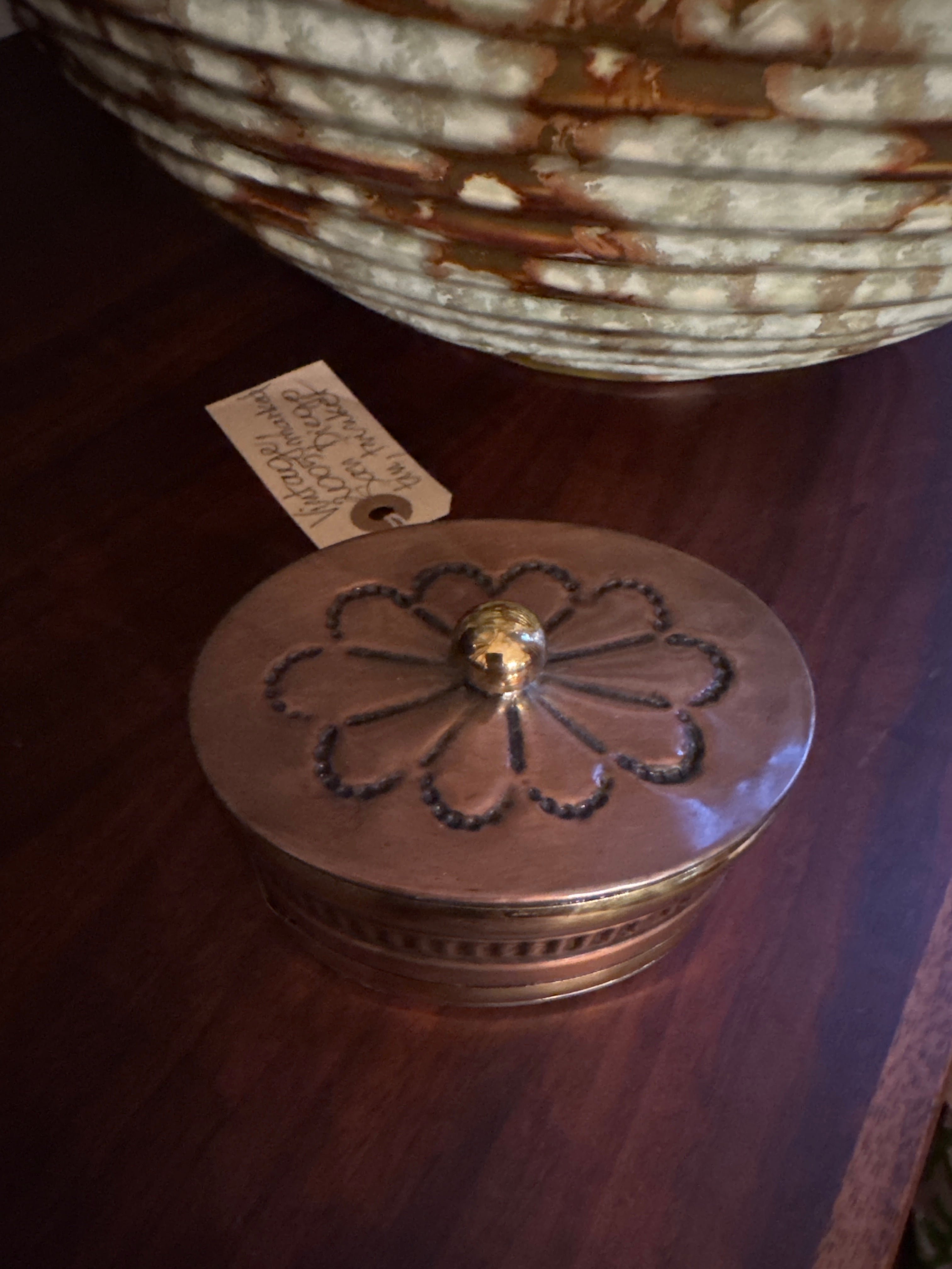 Vintage, 2005 tin & copper trinket box